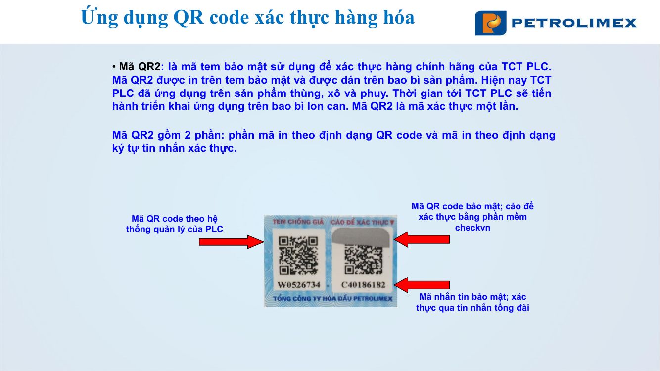 Tem bảo mật QR2 gồm mã QR cào lớp nhũ và mã nhắn tin xác thực